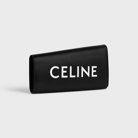 ASYMETRIC CLUTCH IN SHINY CALFSKIN WITH CELINE PRINT BLACK - Image 2